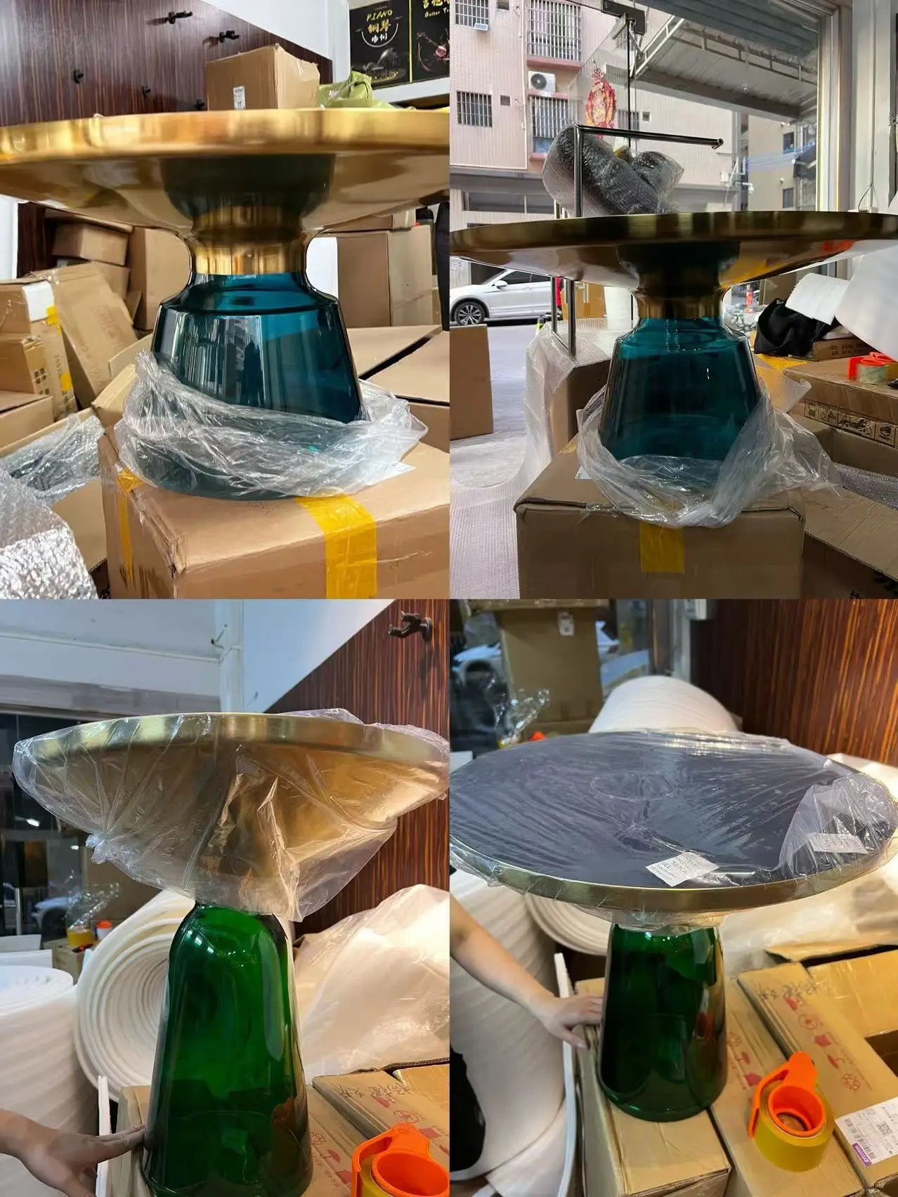 Nordic Creative Glass Round Coffee Table Combination Living Room Reception Side Table Transparent Light Luxury Coffee Tables