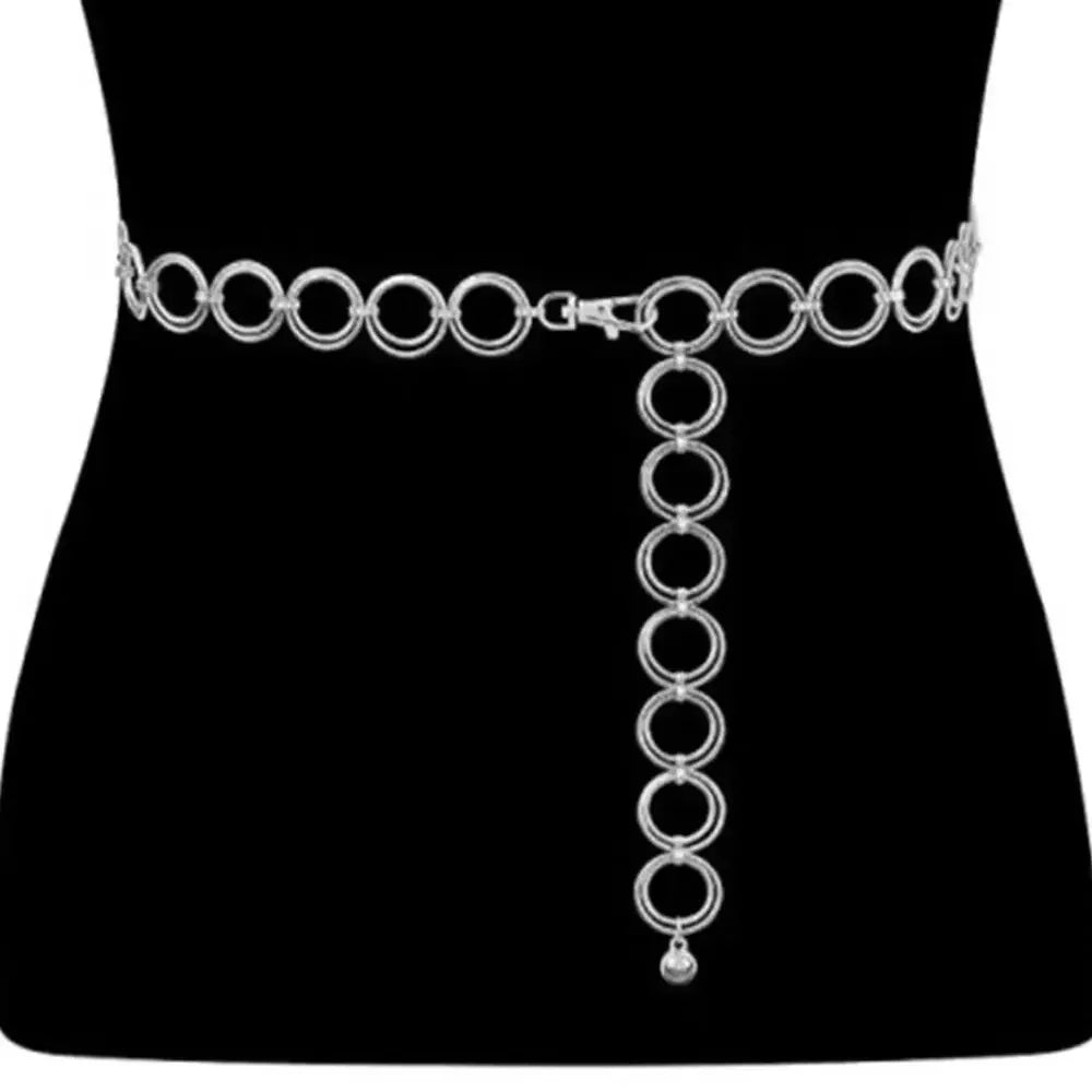 Metal Waist Chain Belt Punk Hip Hop Style — Gold | KIMLUD