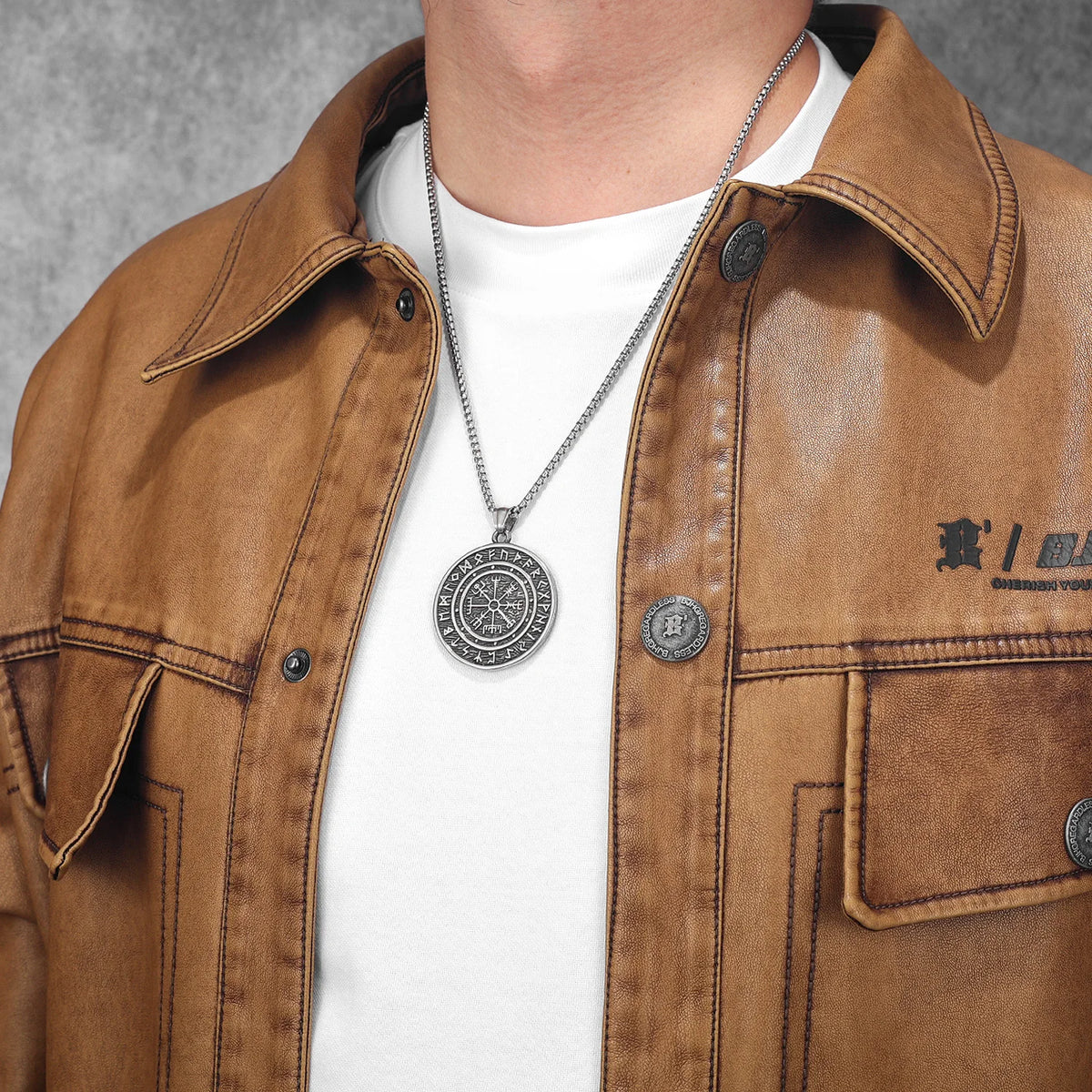 Viking Compass Rune Men Necklaces With Pendant Stainless Steel Jewelry For Male Women Punk Hip Hop Accessories Gifts Wholesale