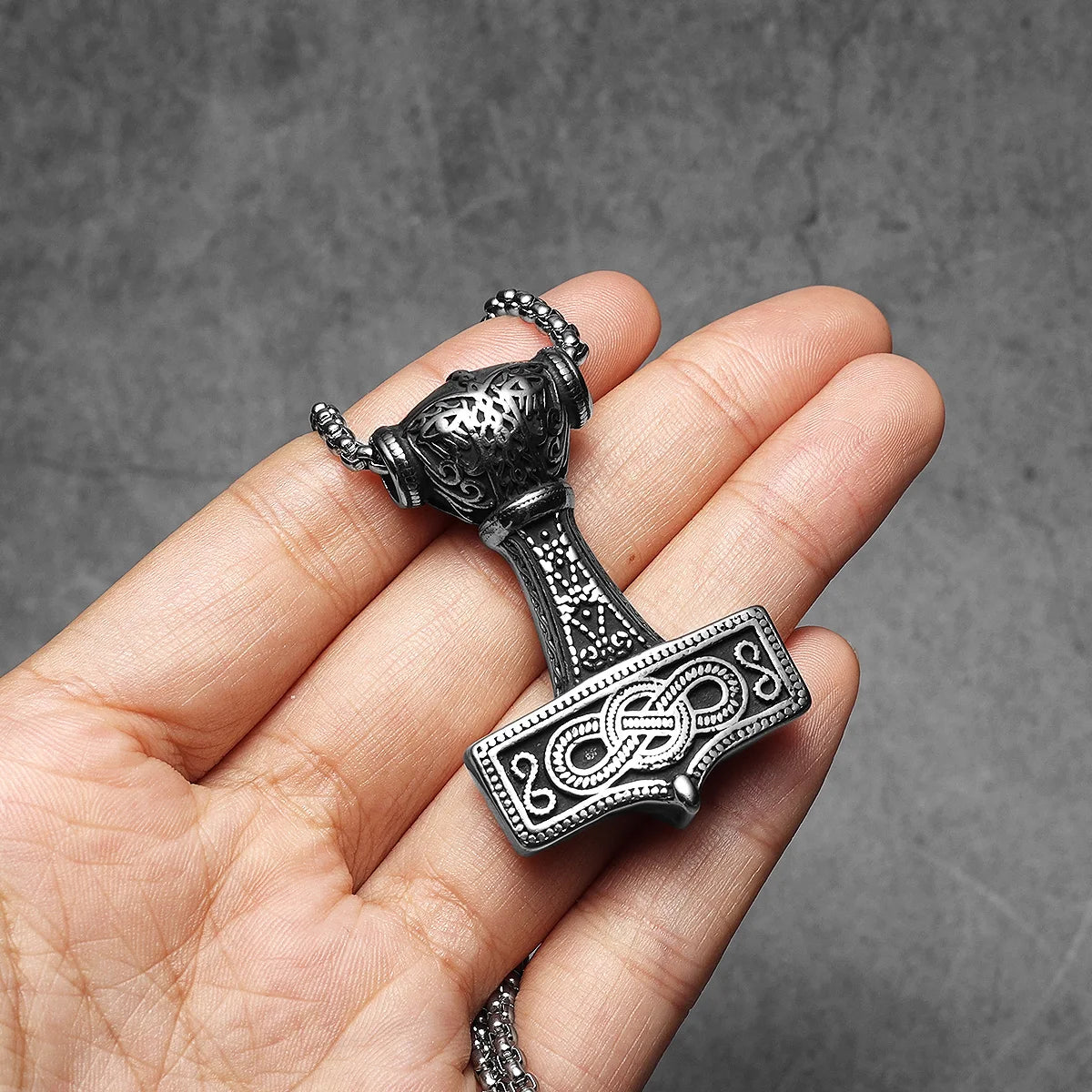 Viking Thor's Hammer Men Necklaces With Pendant Stainless Steel Jewelry For Male Women Punk Hip Hop Accessories Gifts Wholesale