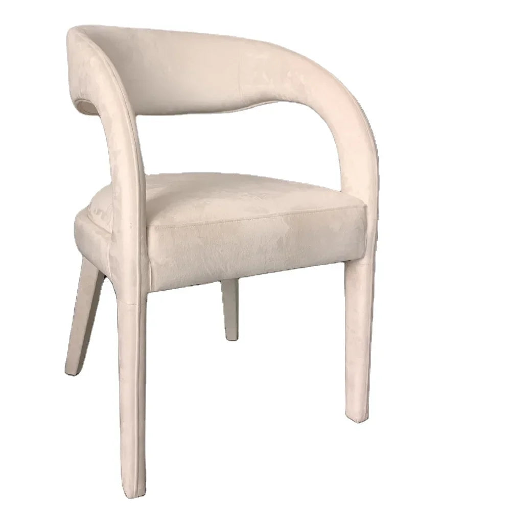 A Nordic minimalist modern designer shaped armchair living room dining room dining chair