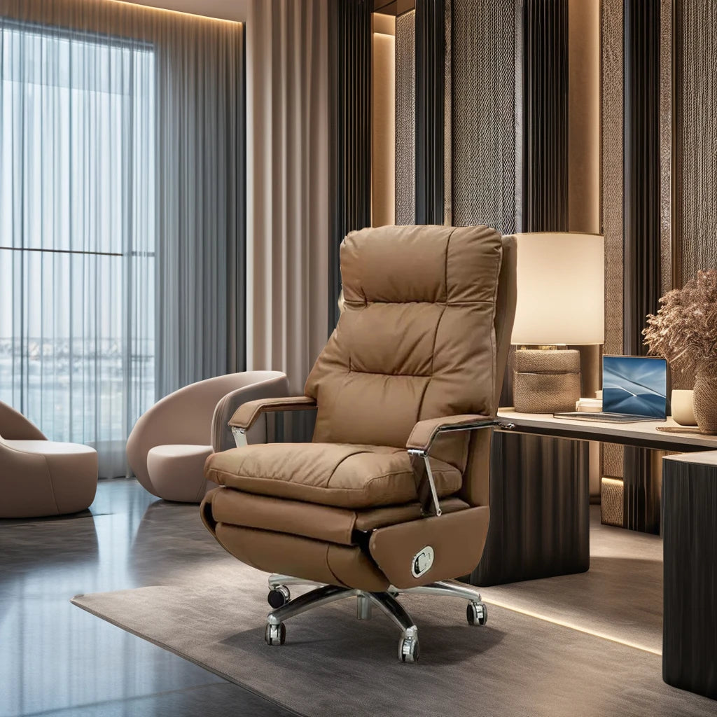 High-end Electric Leather Office Chair with Massage Function Luxury Multifunctional Large Class Computer Chair  Chair gamer