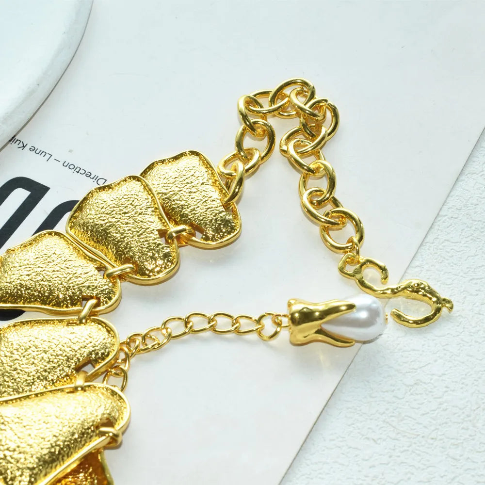 Handmade Exaggerated Women's Multi Metal Alloy Abstract Geometric Choker Necklace Jewelry Fashion Party Show Dress Accessory
