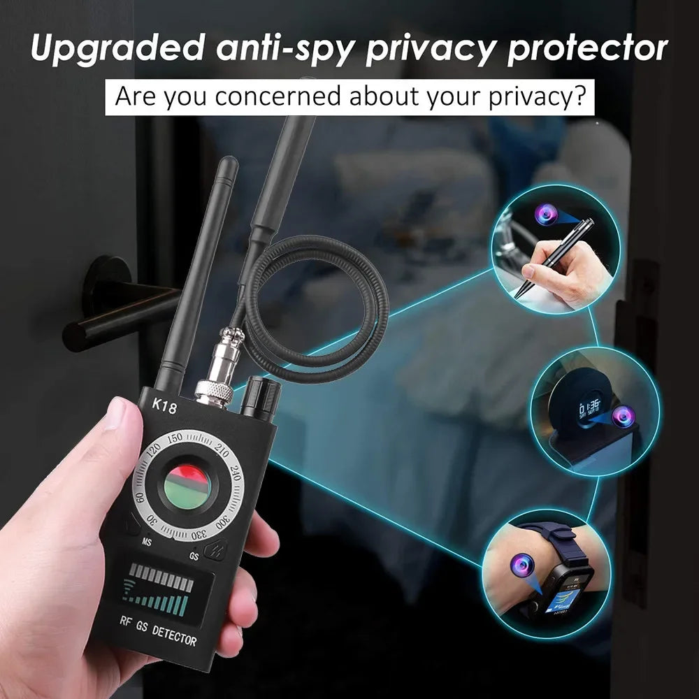 Sleek Detector Multi-Function Anti Spy — Black | KIMLUD