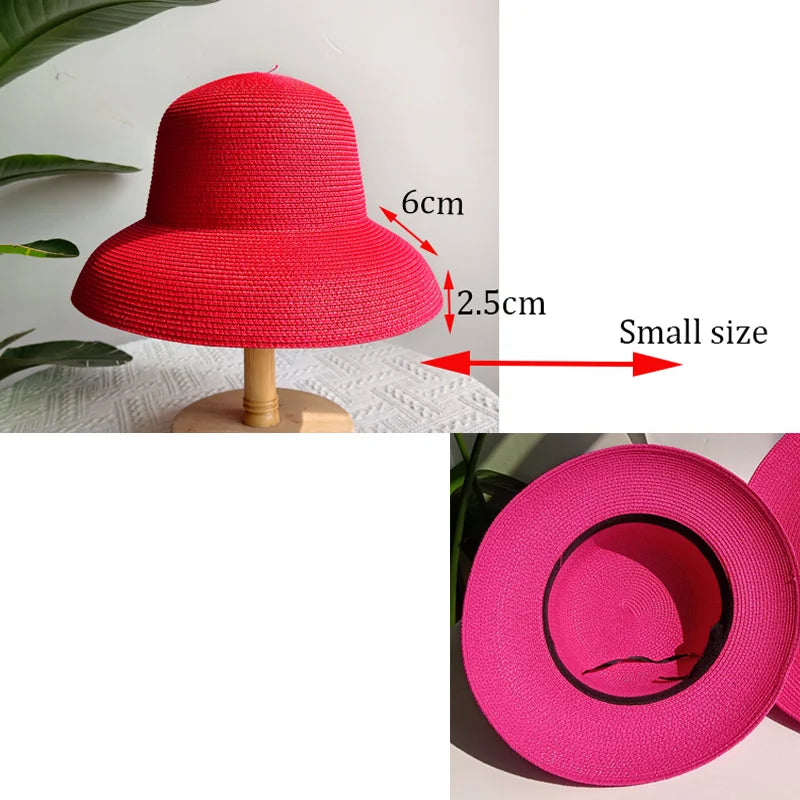 Panama Straw Floppy Sun Hat — Black With Ivory Ribbon | KIMLUD