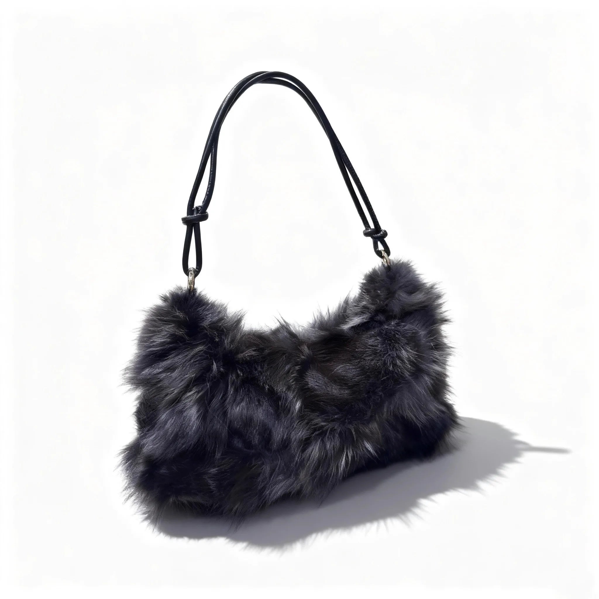 Winter Fox Fur Bag Women's  Bag Fashion  Handbag Ladies Bags Purses Women Shoulder Bag Real Silver Fox Fur Messenger Bags
