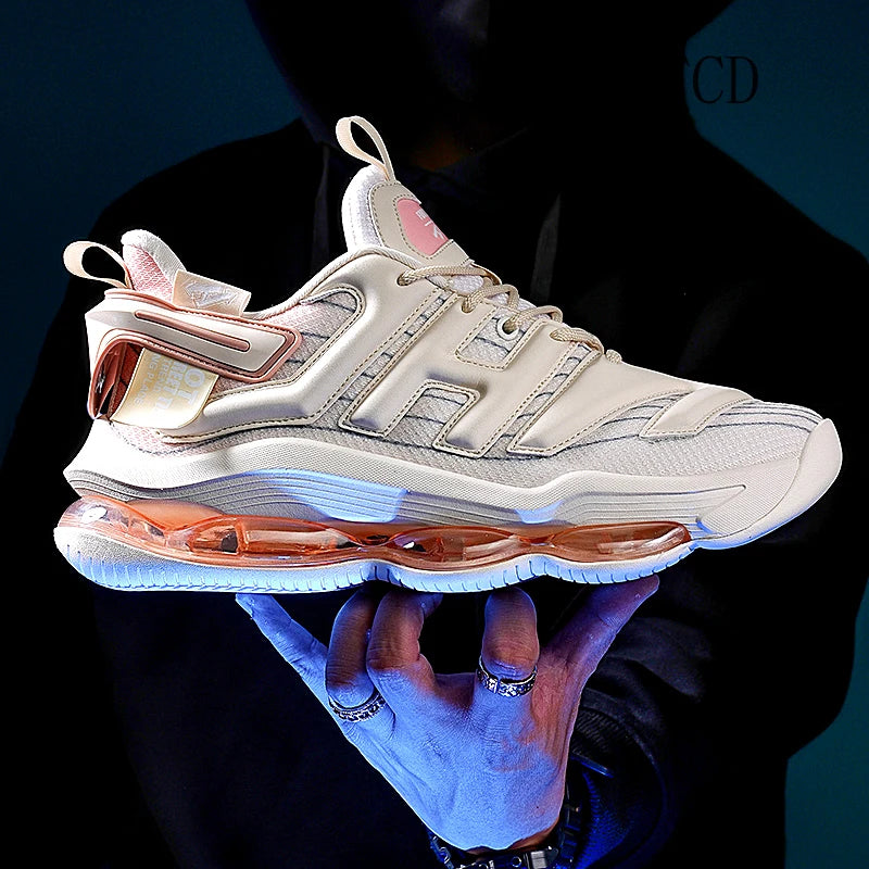 Chunky Sneakers Plus Size 45 Mens Designer Air Cushioned Basketball Shoes Fashion Casual Leather Height Increased Platform Shoes