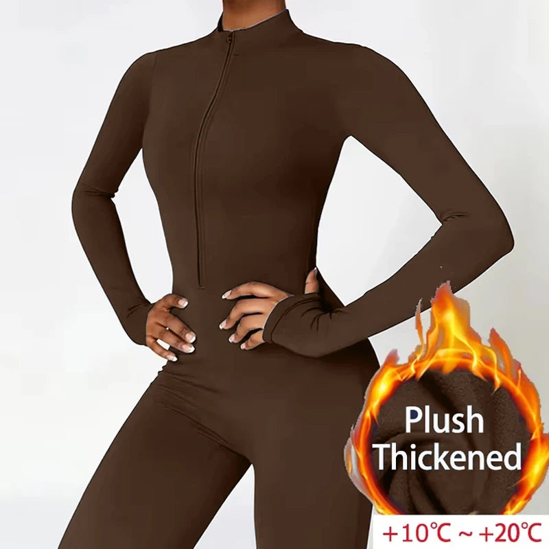 Jumpsuit – Warm Plush Winter Set – Nylon Elastane – Black | KIMLUD