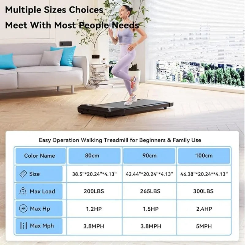 2-In-1 Home/Office Walking Treadmill With Bluetooth App Remote Control — Black | KIMLUD