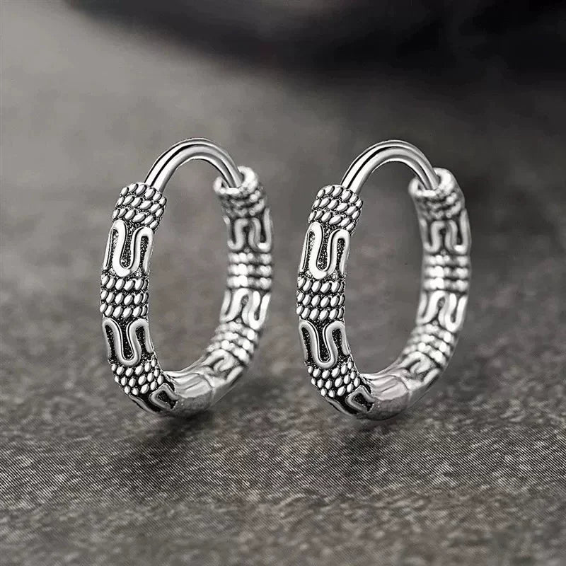 Vintage Cool Huggie Hoop Earrings For Men Women Fashion Indian Boho Jewelry Accessories Gift Party