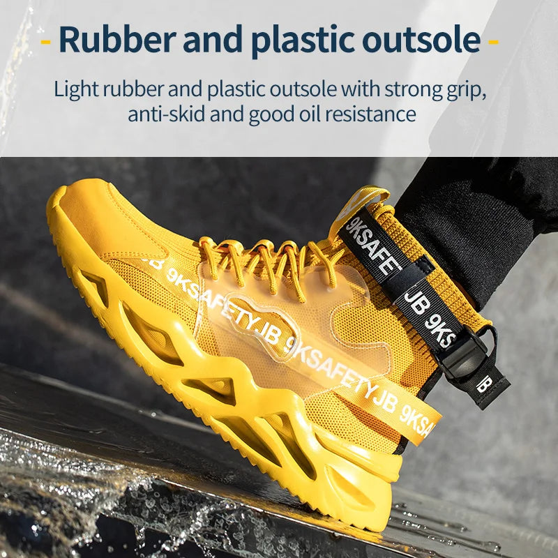 Man Safety Shoes Puncture-Proof Work Sneakers Lightweight Work Shoes Men Steel Toe Shoes Safety Boots Indestructible Shoes