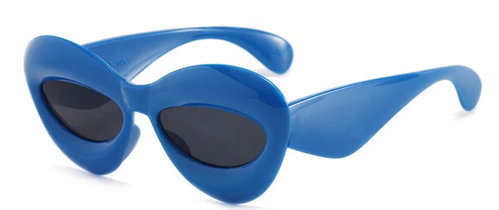 Acetate Cat Eye Sunglasses Y2K Lip Gradient — Yellow Blue Gradient | KIMLUD