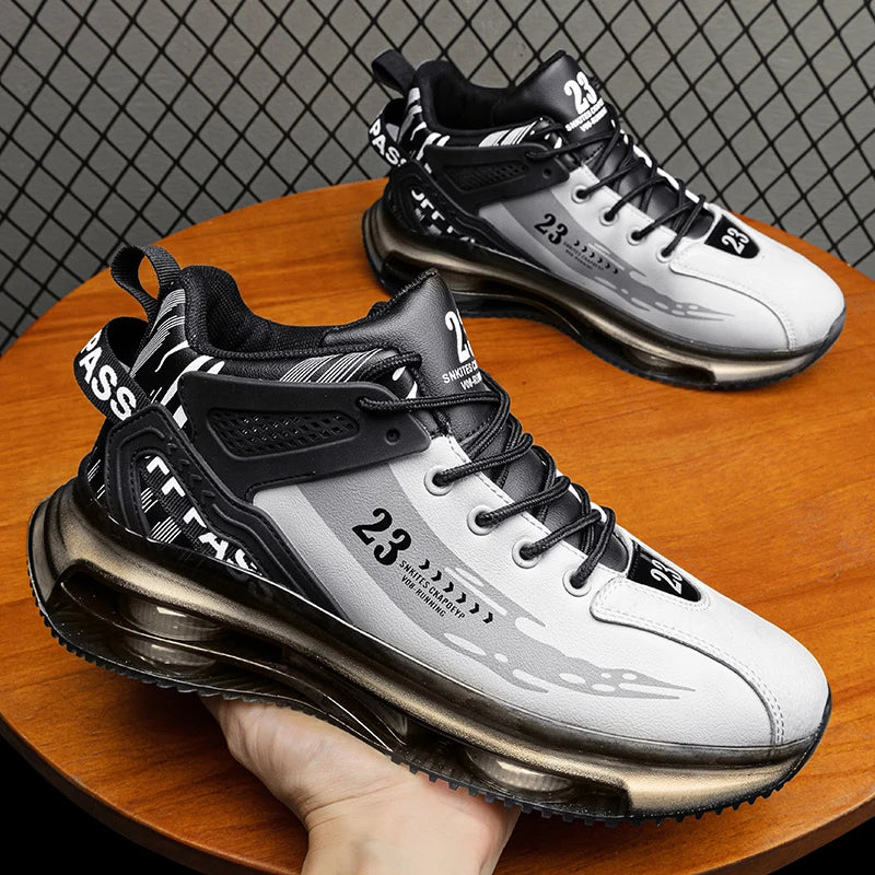 New Mens Sneakers Breathable Versatile Sport Casual Shoes Comfy Non Slip Durable Shoes Outdoor Activities High Top Running Shoe