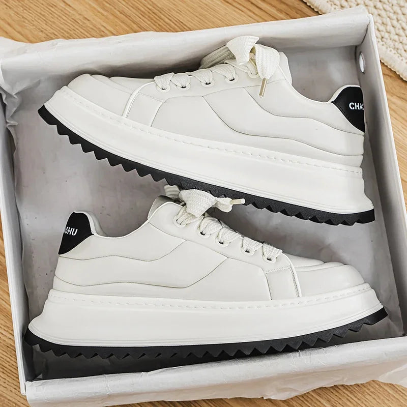 Chunky Sneaker – Height Platform – Microfiber Leather – Lace-Up | KIMLUD