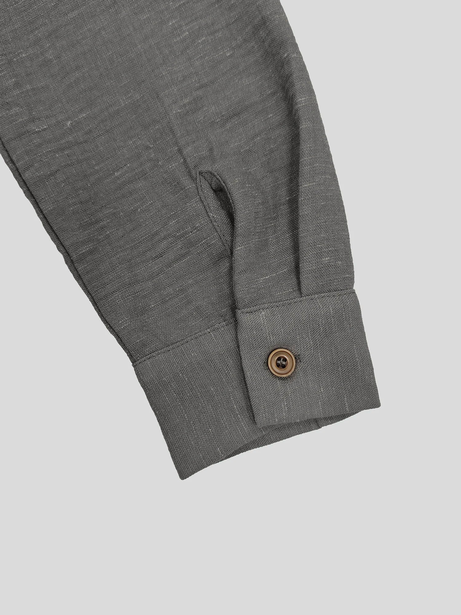 Polyester-Linen Utility Jumpsuit With Double Belt — Slate Gray | KIMLUD