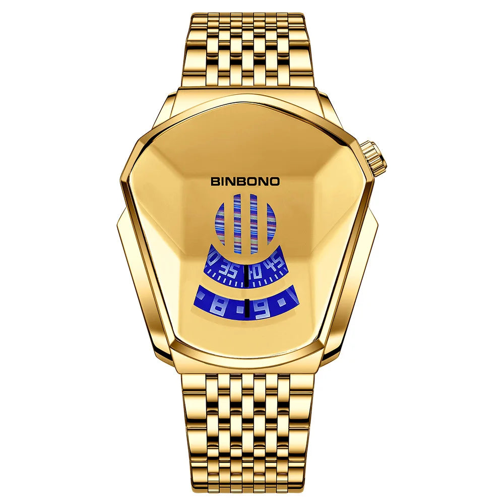 Original BINBOND Top Brand Luxury Military Fashion Sport Watch Men gold Wrist Watches Man Clock Casual Chronograph Wristwatch
