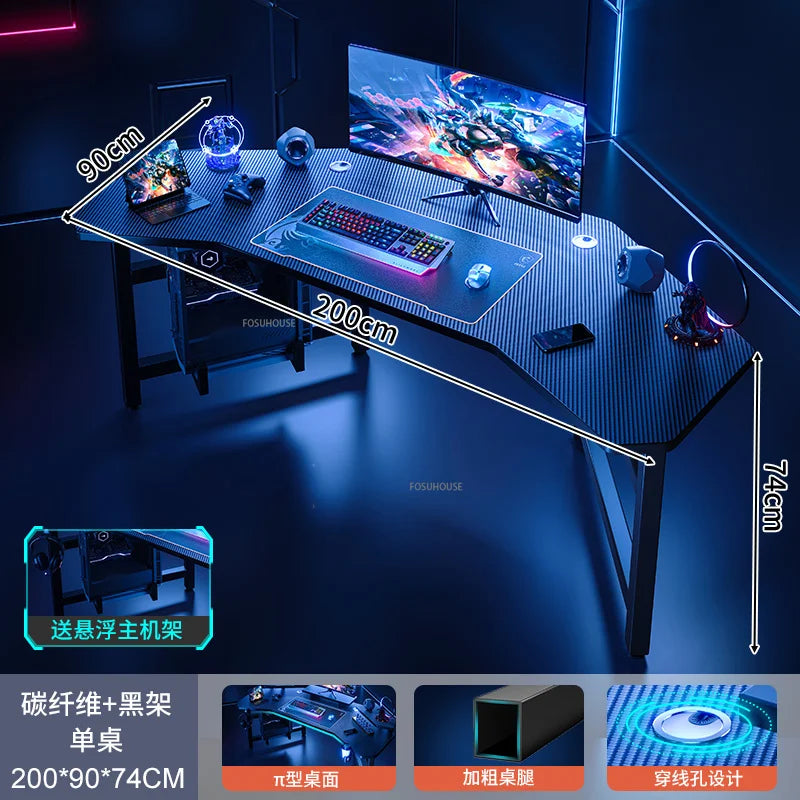 Nordic Simple Desk E-sports Gaming — Black | KIMLUD