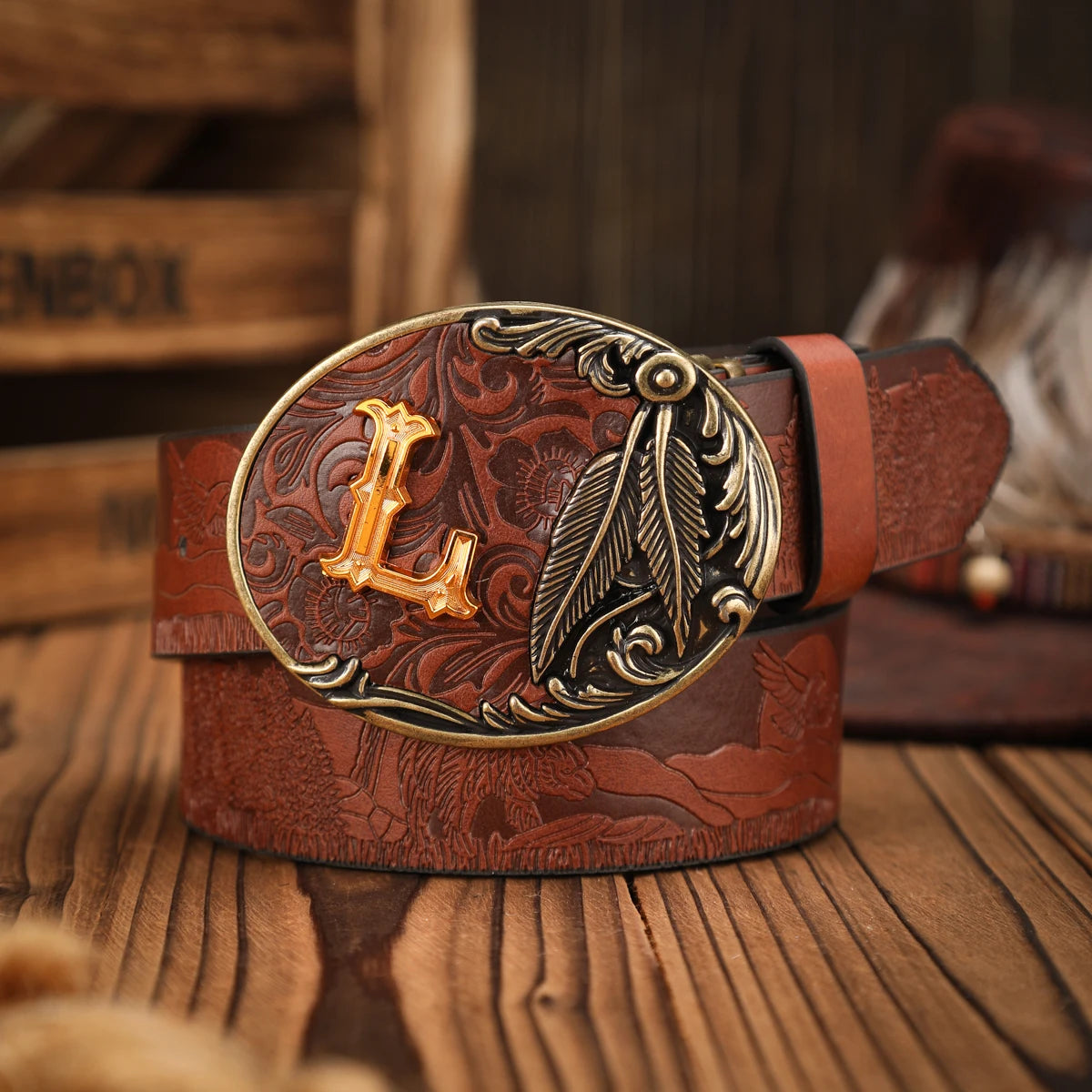 PU Classic Retro Unisex Western Belt — Black | KIMLUD