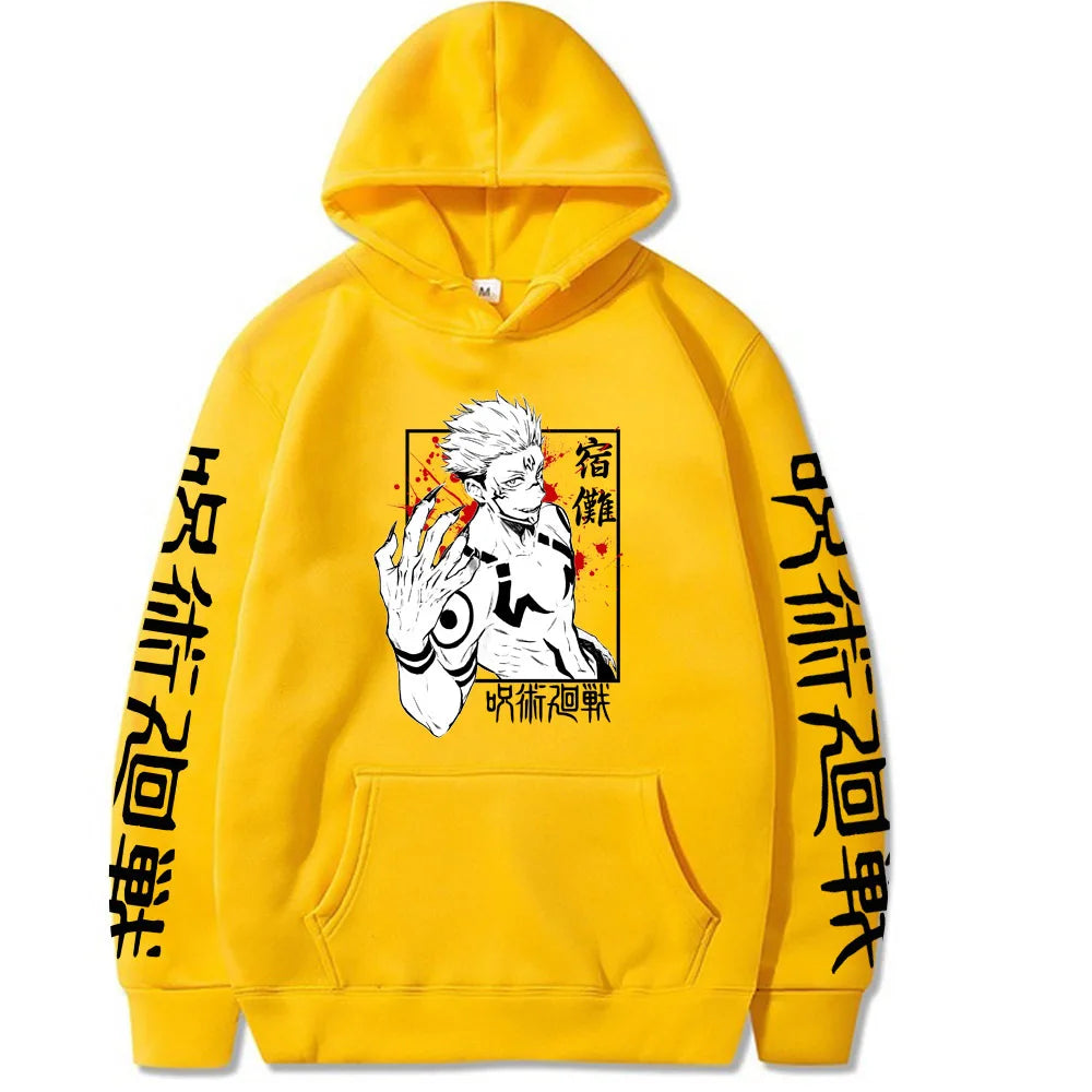 Hoodie – Graphic Sukuna Print – Knit – | KIMLUD