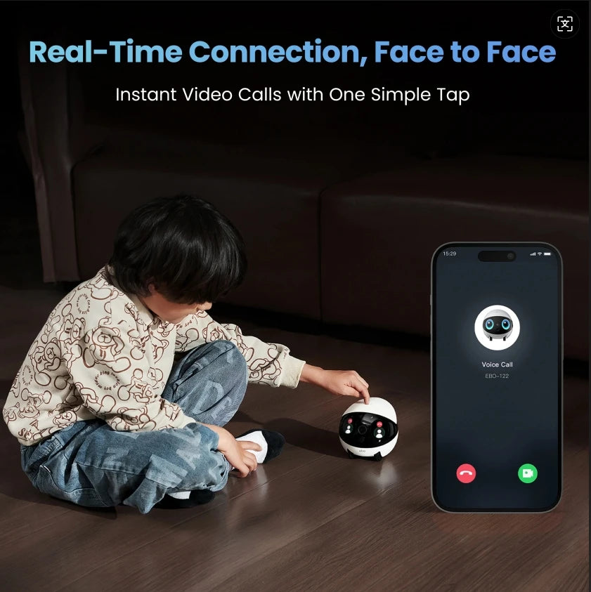 EBO AIR 2 PLUS Intelligent Pet Companion Robot, 3k Camera, Video Call and AI Artificial Intelligence Patrol Function
