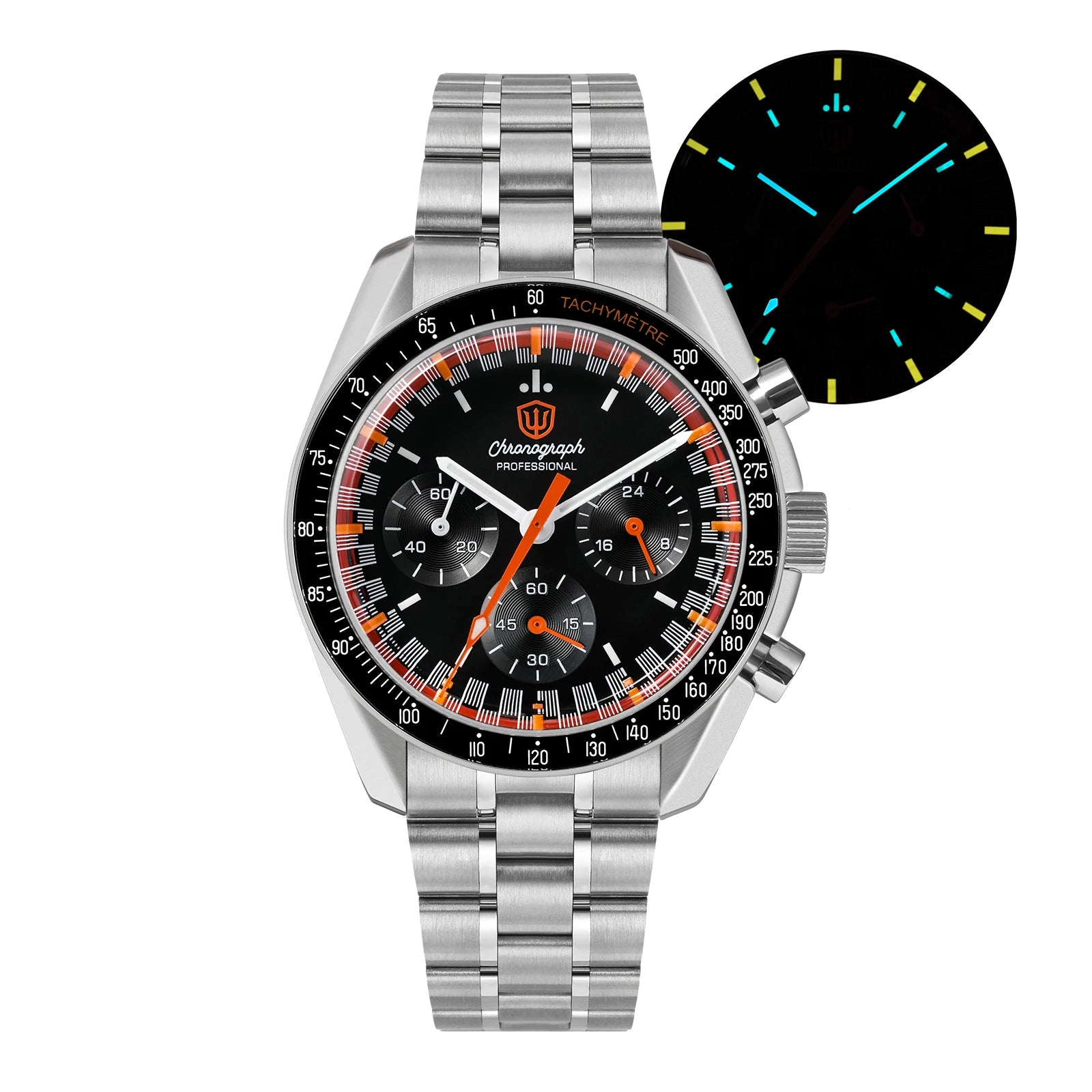 Watchdives WD1863 Quartz Watch VK63 Chronograph Movement Bubble Sapphire Crystal 10Bar Waterproof Luminous 39mm Vintage Watches