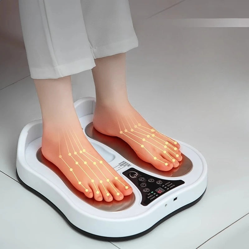 15 Modes EMS Foot Massager Muscle Stretch Hot Compress Acupoints Deep Massage Feet Massager Pulse Microcurrent Therapy Machine