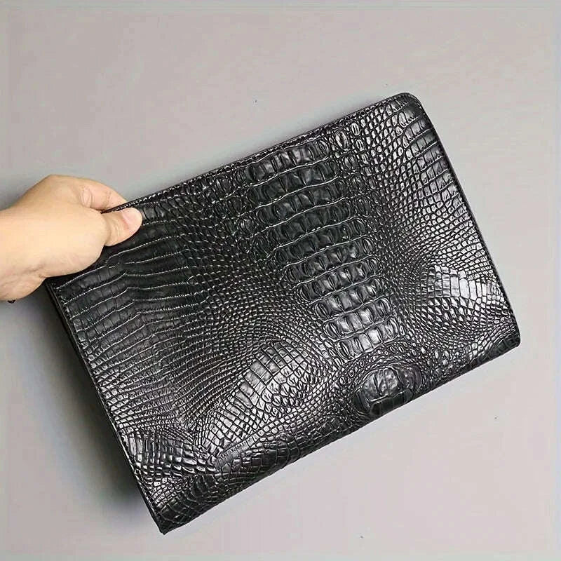 KIMLUD, Brand Designer Business Bag iPad Handbags PU Leather Envelope Bag Male Wallet Luxury Crocodile Pattern Men/Women Clutch Bags, KIMLUD Womens Clothes