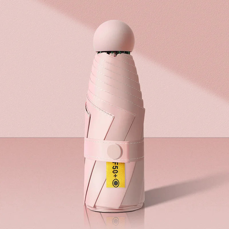 KIMLUD, Compact Travel Mini Umbrella Uv Protection Capsule Umbrella 5 Fold Ultra Lightweight Sunshade Umbrellas Protable Manual, KIMLUD Womens Clothes