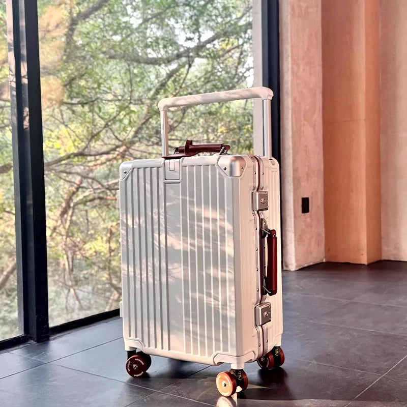 Women's Wide-Tube Telescopic Handle Luggage 2025 New Style 20-inch Carry-On Suitcase