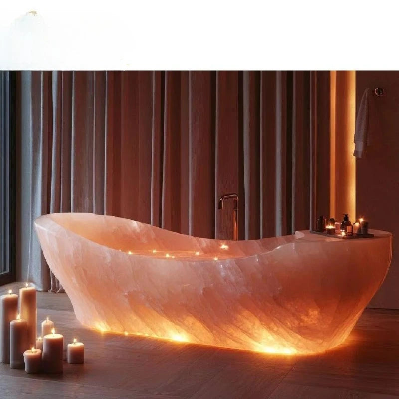 KIMLUD, Irregular pink agate bathtubs for custom apartments and villas, KIMLUD Womens Clothes