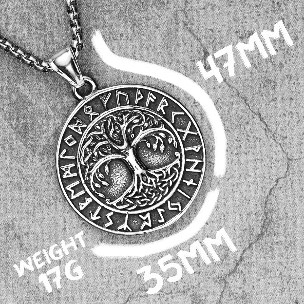 Tree Of Life Men Necklaces Pendant Stainless Steel Jewelry For Viking Symbol Male Women Punk Hip Hop Accessories Gifts Wholesale