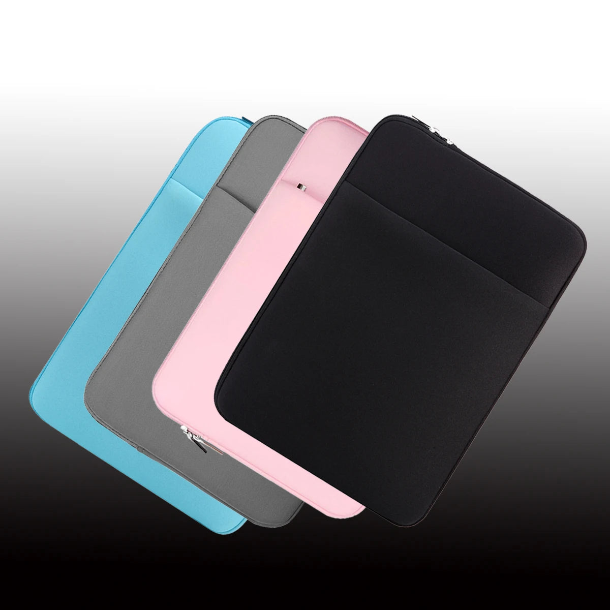 Cotton Laptop Inner Bag Liner Sleeve With Front Pocket For Power — Soft Pink | KIMLUD