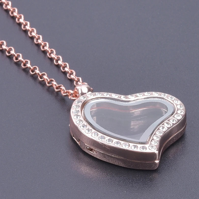 Silver-Tone Heart-Shaped Glass Reliquary Locket Pendant With Antique Filigree Keepsake Window — Silver | KIMLUD