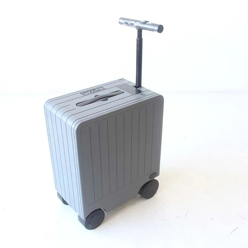 Electric Carry-On Scooter Luggage Follows You Through Terminals — Black with Orange Edge | KIMLUD
