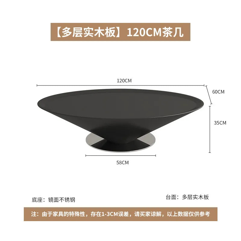 Minimalist Round Coffee Table Unique Aesthetic — White | KIMLUD