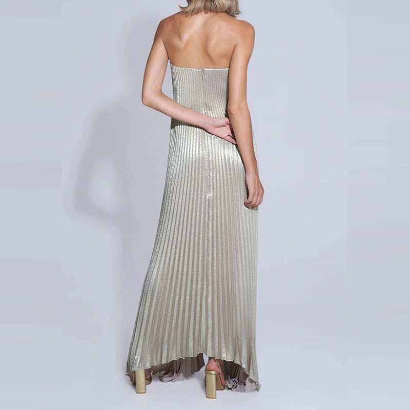 Polyester Backless Floor-Length Dress — Black | KIMLUD