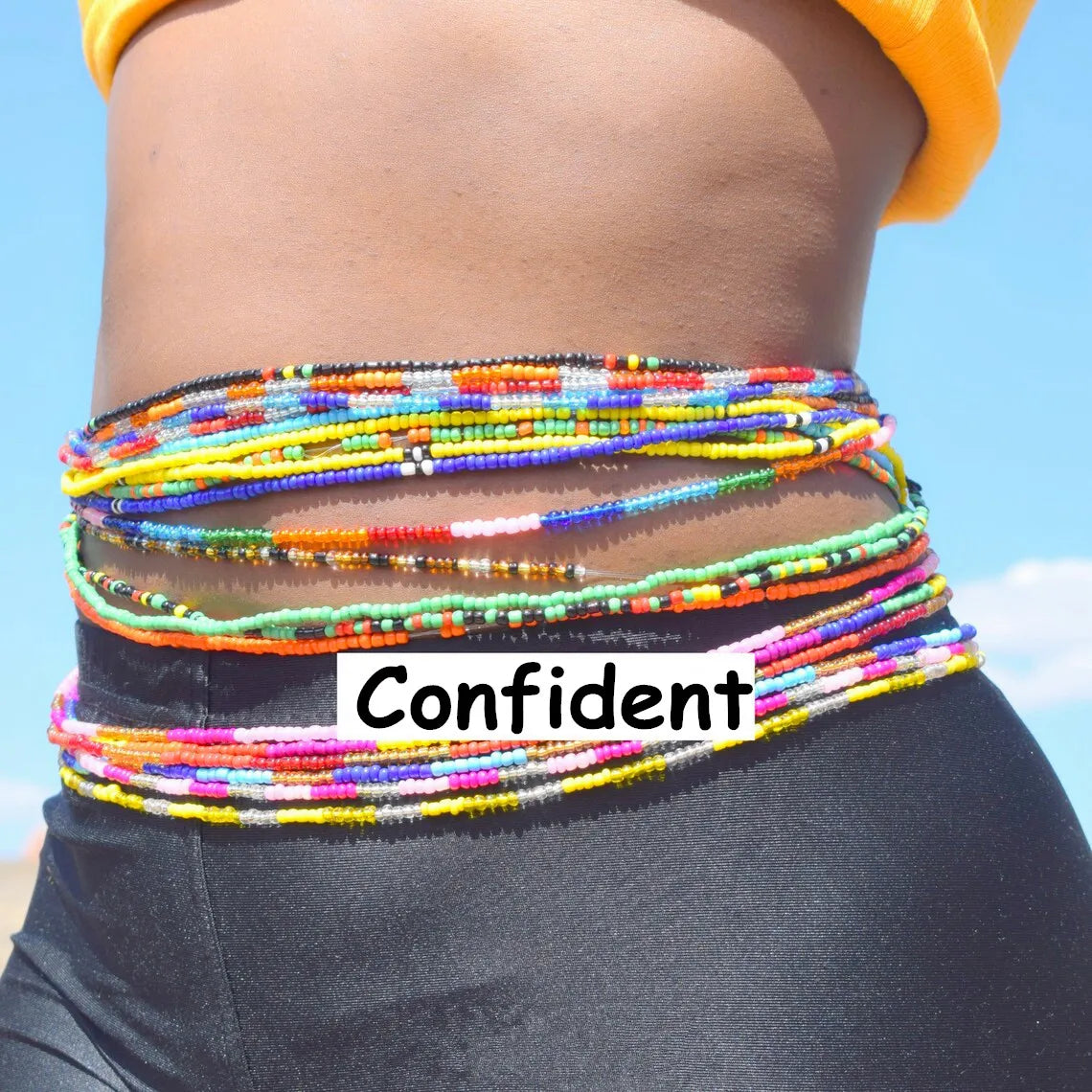 Beaded Belly Chain Set Cascade Beadwork — Multicolor | KIMLUD