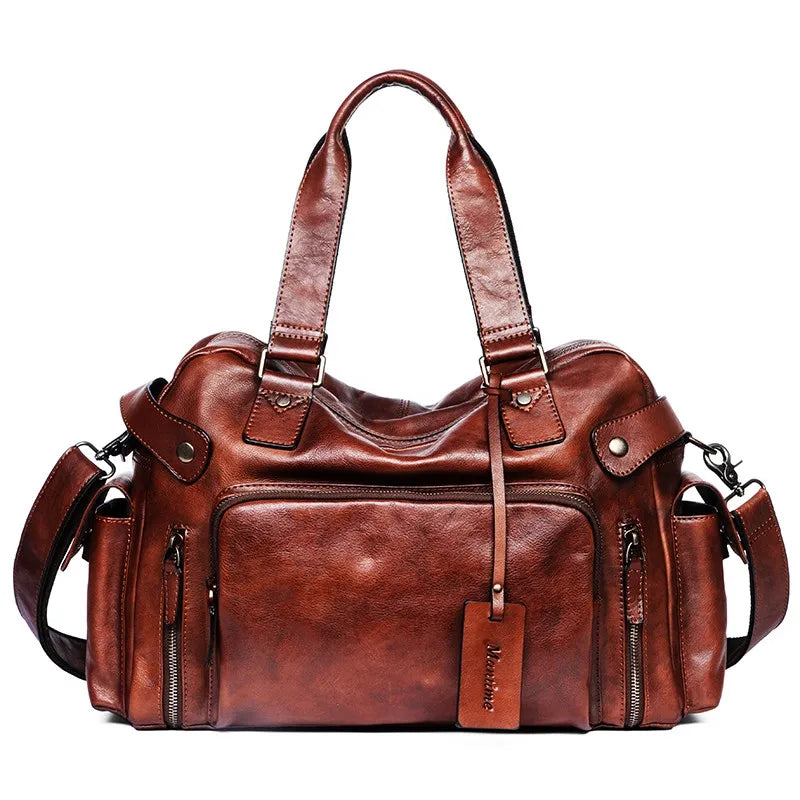 Vintage Genuine Leather Suitcases — Vegetable-Tanned | KIMLUD