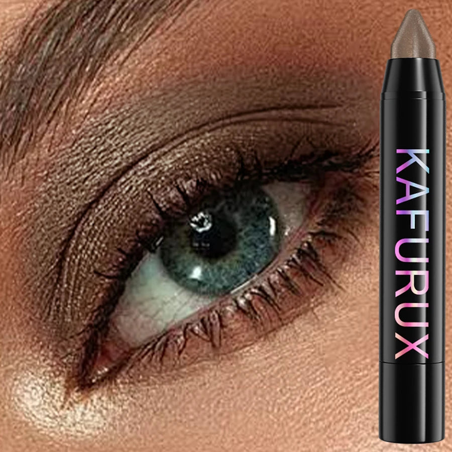 1pc Brown Pearl Eyeshadow Stick Pen Waterproof Long Lasting Eye Shadow Makeup Dark Smoky High Pigments Eye Cosmetic  Palette