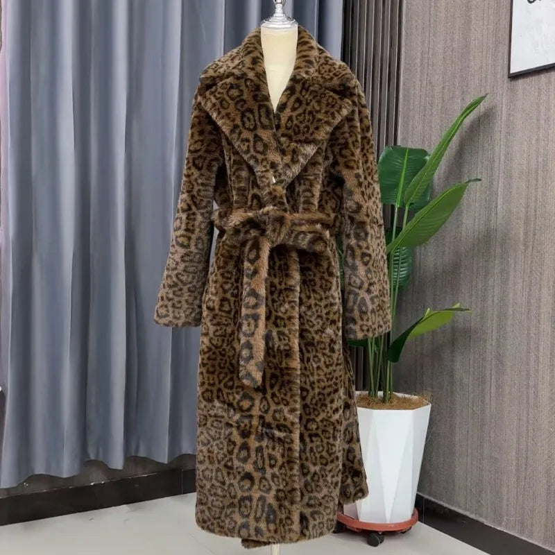 Long Coat – Open Front – Faux Fur – Thick Plush Warmth | KIMLUD
