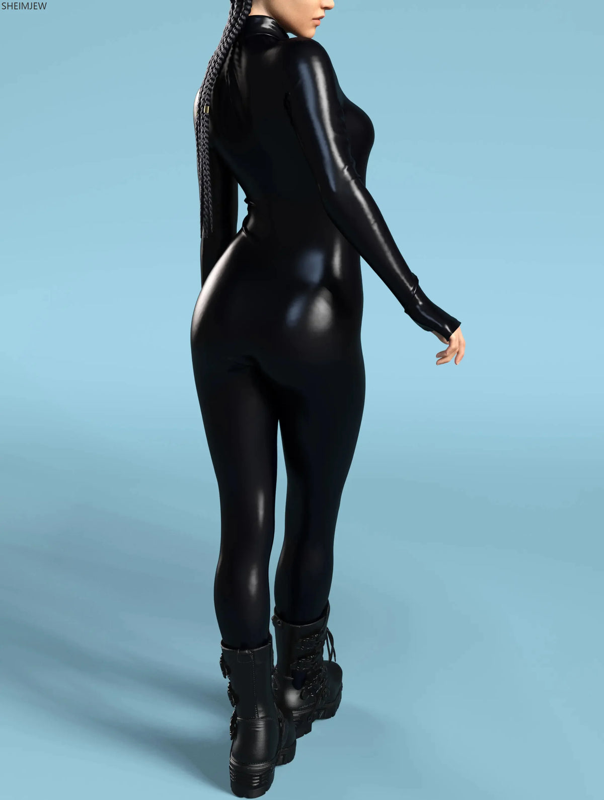 Jumpsuit – Zentai Silhouette – Polyester – Black | KIMLUD