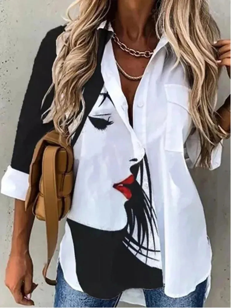 Blouse – Floral Print – Slim Silhouette | KIMLUD