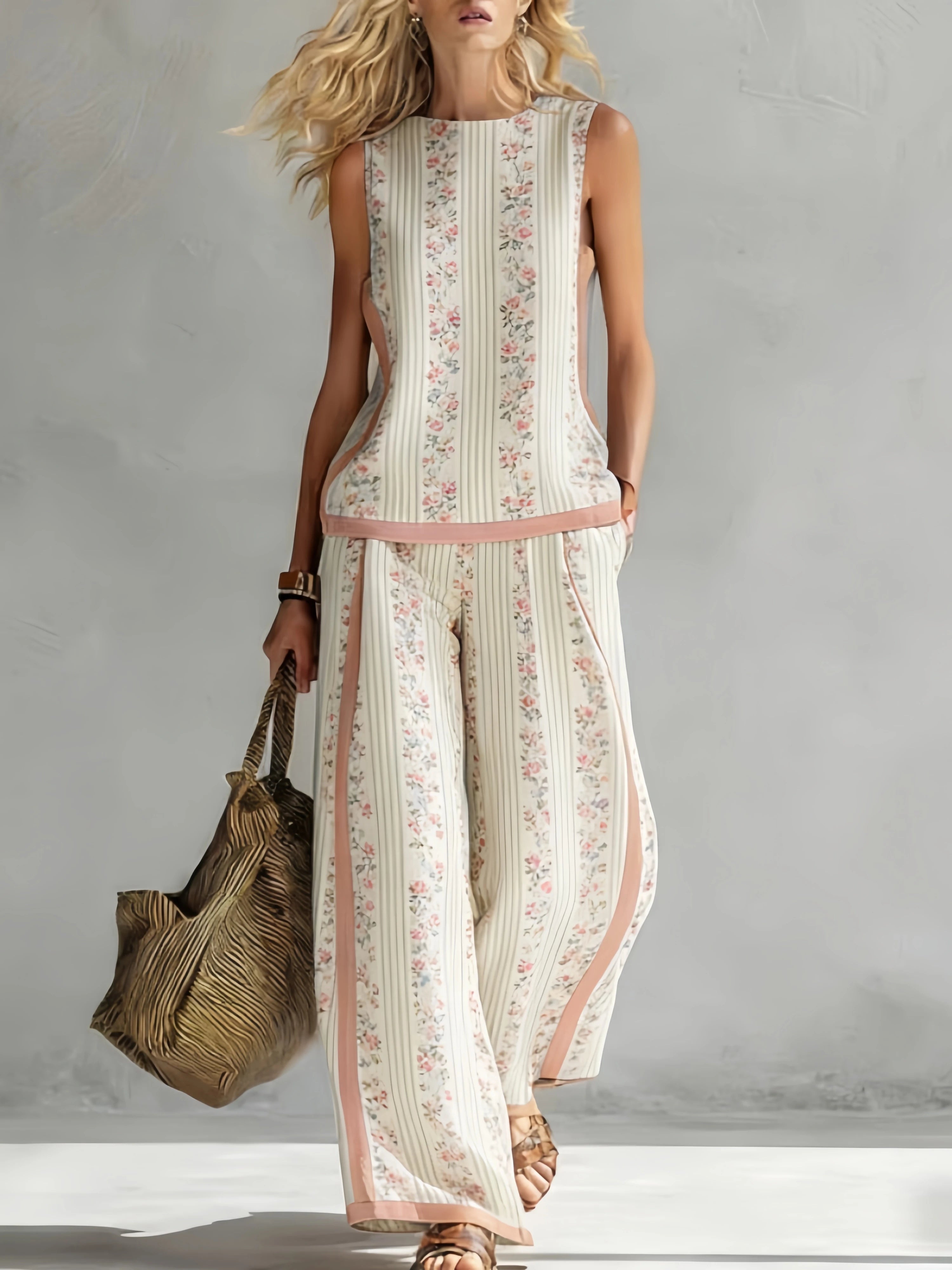 Broadcloth Printed Casual Two-Piece Set — Black | KIMLUD