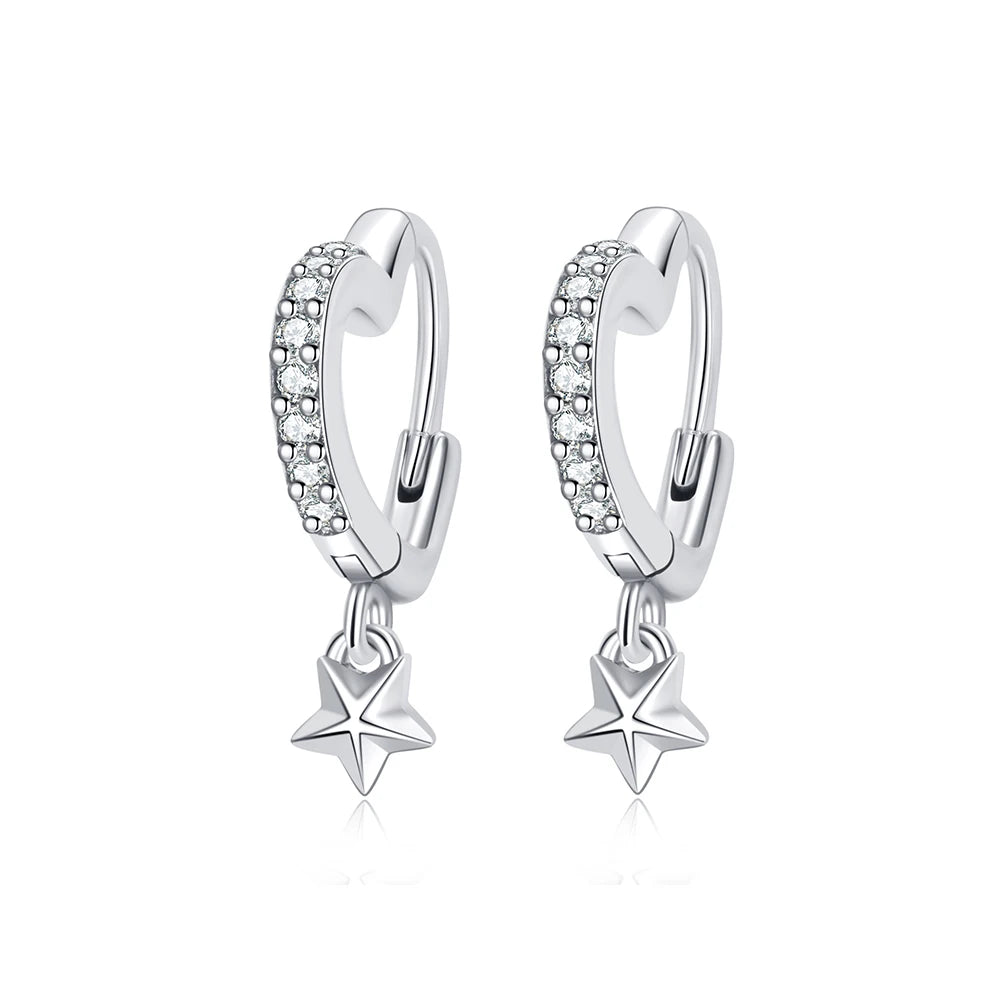 Sterling Silver Stud Hoop Earrings Crown Heart Bee — Rose Gold | KIMLUD
