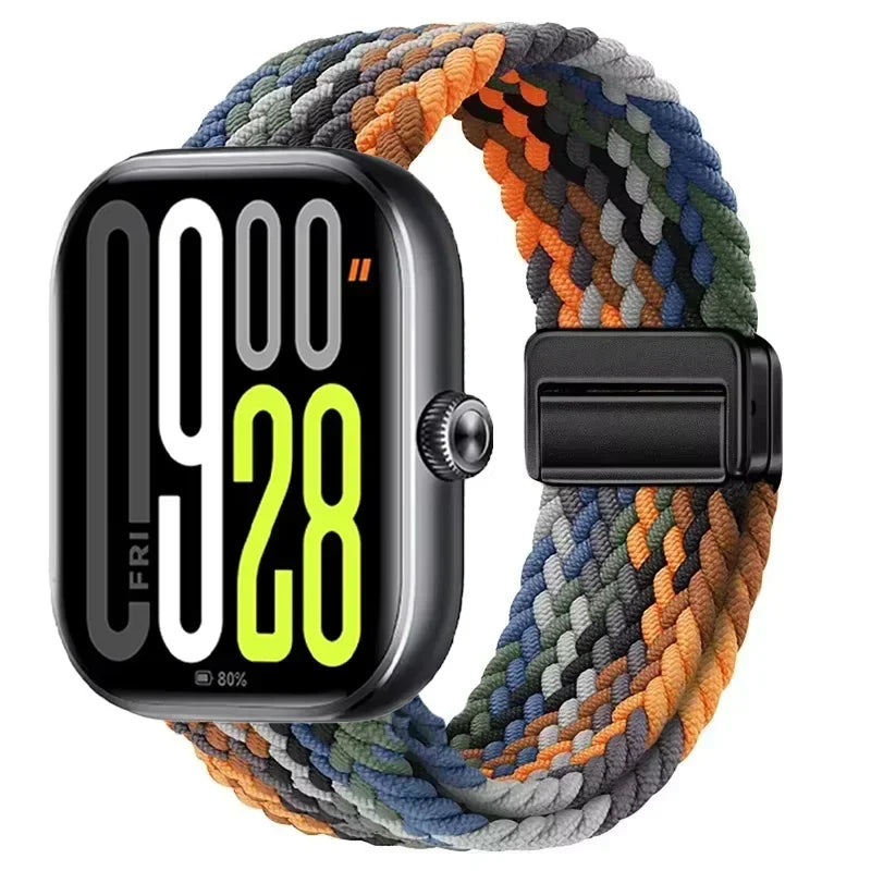 Magnetic Braided Nylon Loop Band for Xiaomi Redmi Watch 6 5 4 Strap Adjustable Sport Replacement Correa Bracelet Mi Band 9 8 Pro