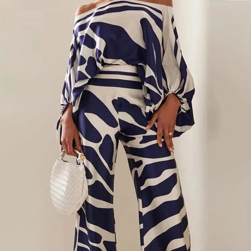 Polyester Cotton Print Two Piece Sets — Black | KIMLUD