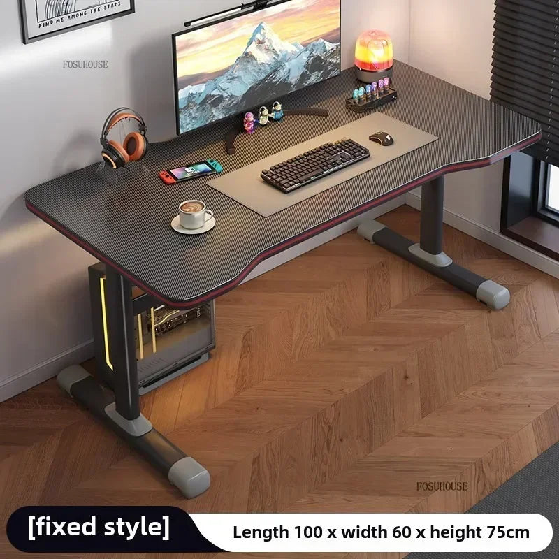 L Shape Desk Liftable Computer Table — Graphite Black | KIMLUD