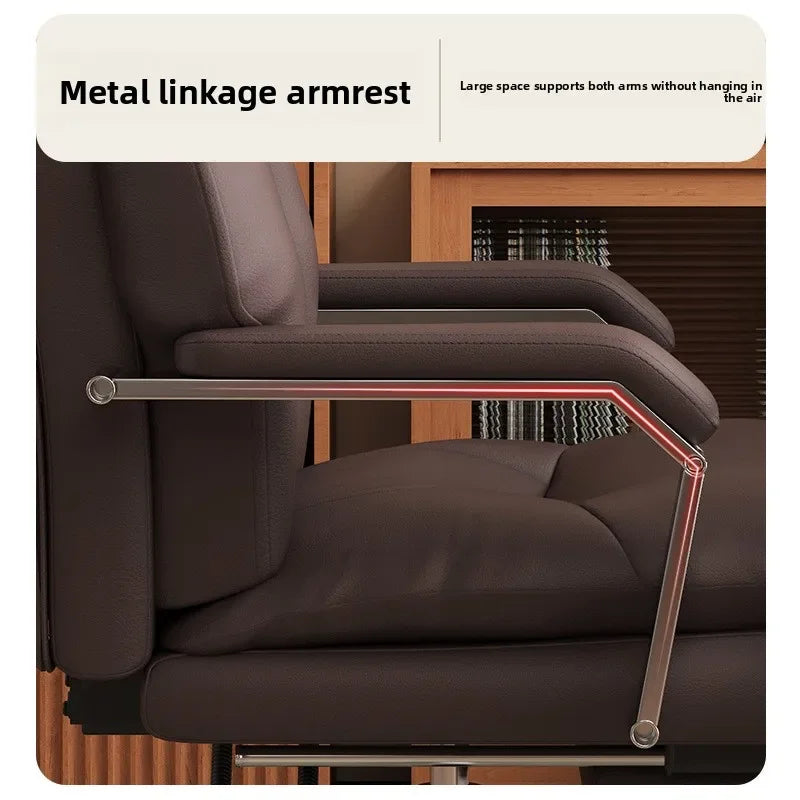 KIMLUD, Leather Boss Chair Office Chair Recumbent Back Study Chair Ergonomic Home Computer Chair, KIMLUD Womens Clothes