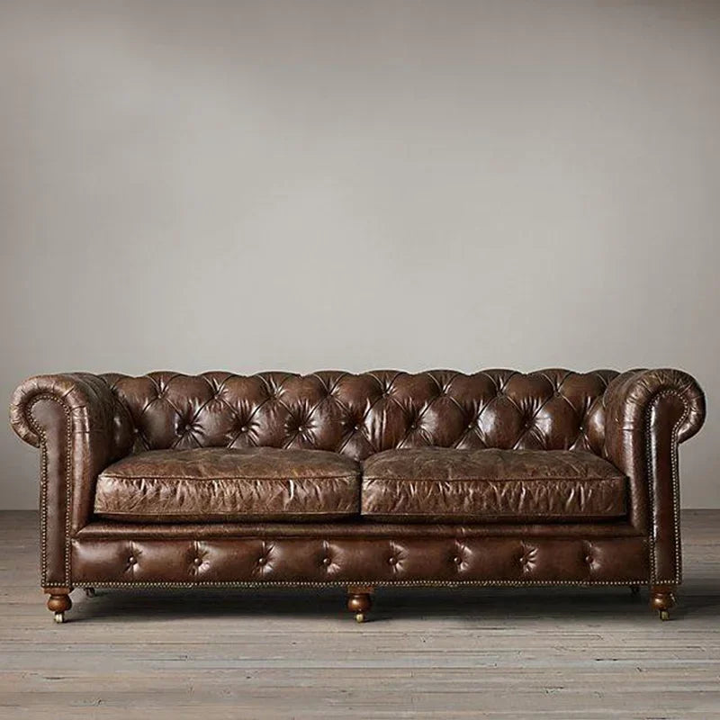 A Luxury vintage Chesterfield Sofa Antique Deep Button American 3 sitzer leder sofa Luxurious Elegant royal wohnzimmer sofa