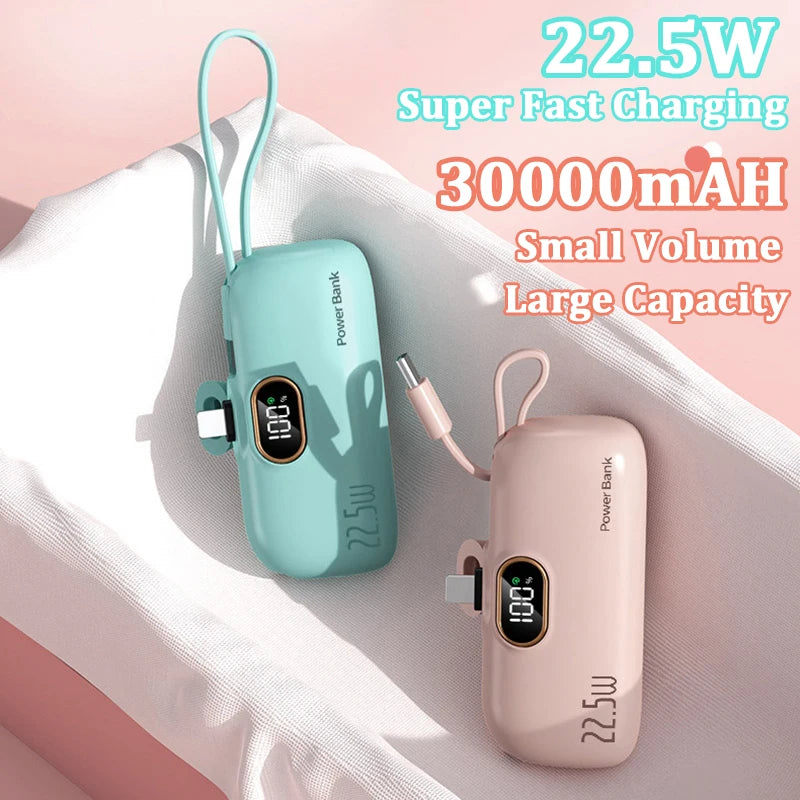 Mini Convenient Mobile Power Bank 30000mah Portable Fast Charging Suitable For iPhone 16  Samsung Xiaomi External Battery